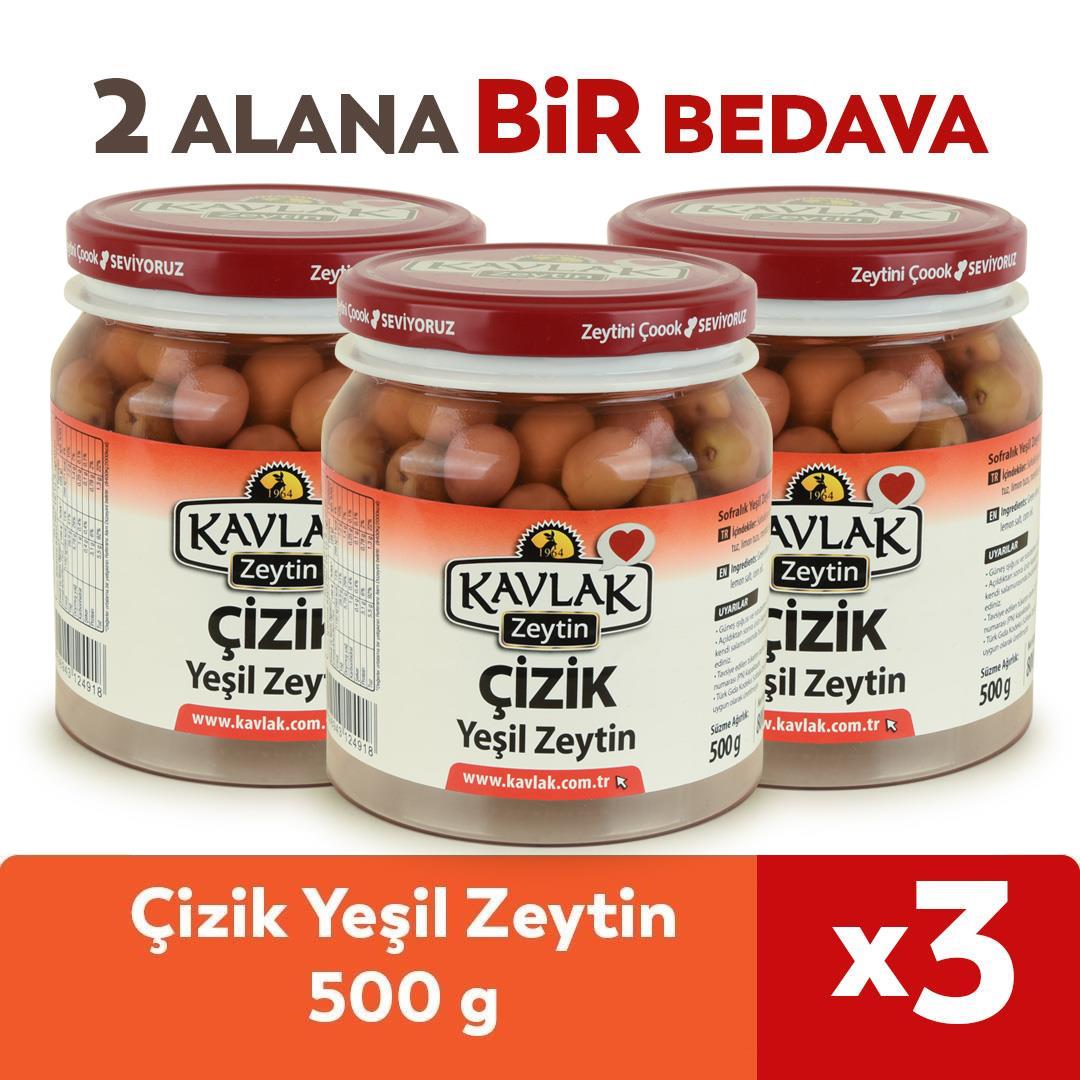 Çizik Yeşil Zeytin 500 Gr 2 ALANA 1 BEDAVA 