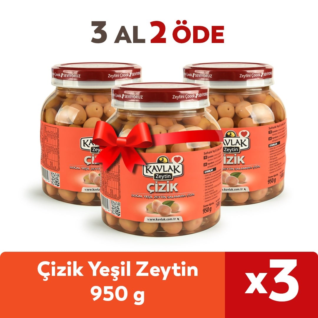 Çizik Yeşil Zeytin 950 GR 3 Al 2 Öde