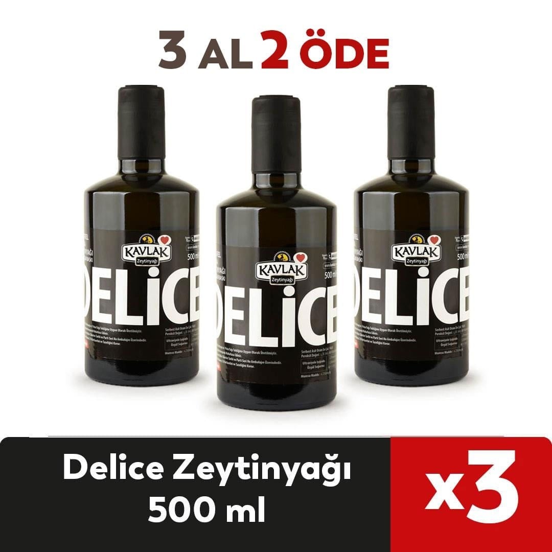 Delice Zeytinyağı 500 ml Cam Şişe 3 Al 2 Öde