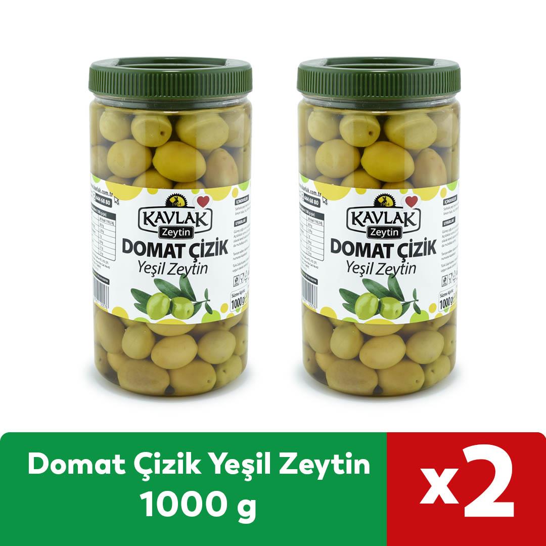 Domat Çizik Yeşil Zeytin 1 Kg 2 Li Özel Fiyat