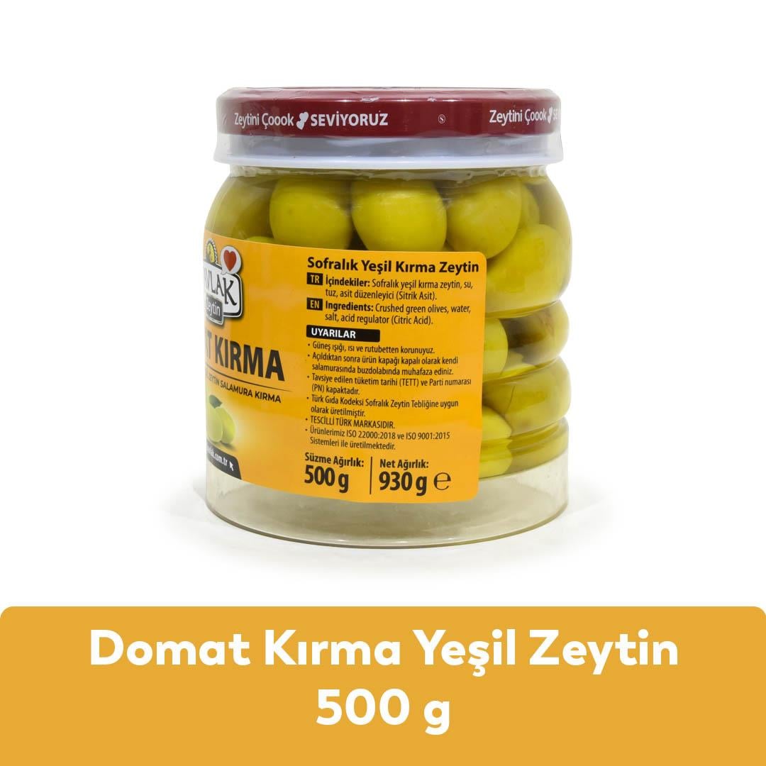 Kavlak Domat Kırma Yeşil Zeytin 500 Gr