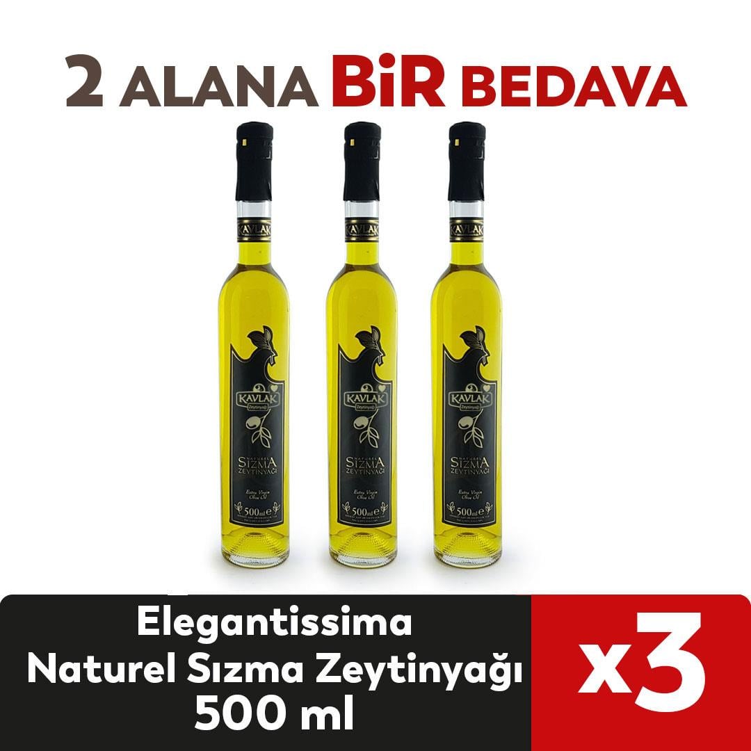 Eleganttissima Naturel Sızma Zeytinyağı 500 ml 2 ALANA 1 BEDAVA 