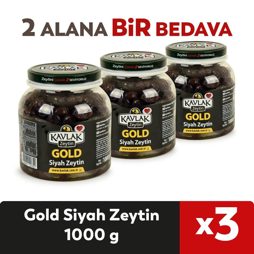 Gold Gemlik Siyah Zeytin 1 Kg Pet 2 ALANA 1 BEDAVA
