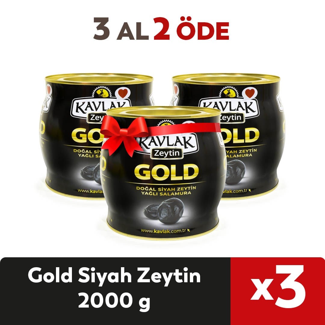 Gold Gemlik Siyah Zeytin 2 Kg ( 2kg brüt x3 ) 3 AL 2 ÖDE