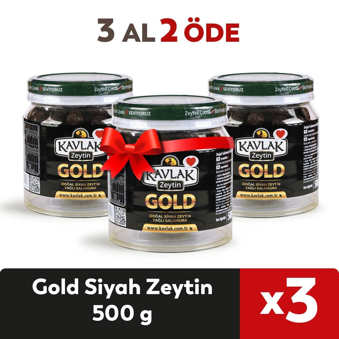 Gold Gemlik Siyah Zeytin 500 Gr 3 AL 2 ÖDE