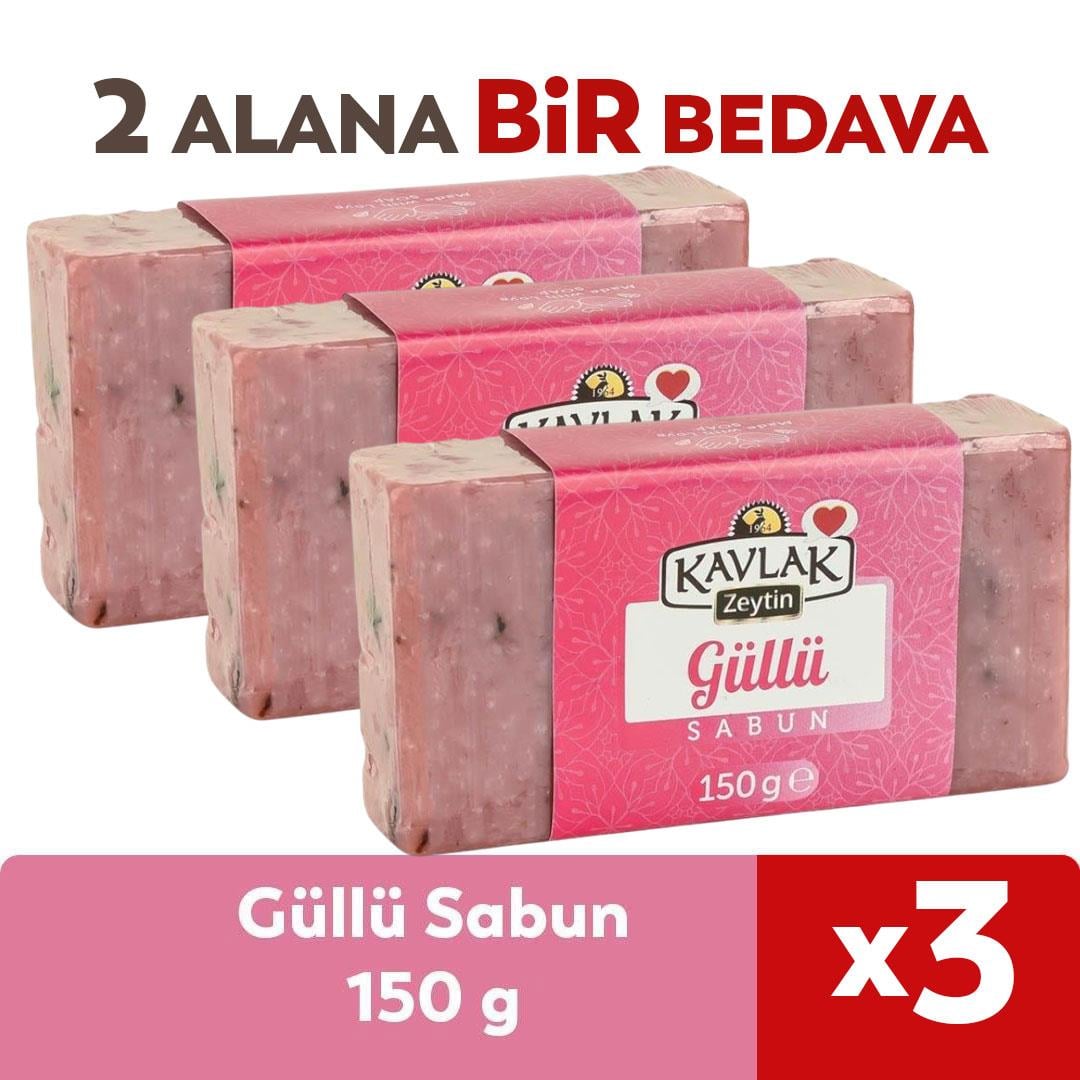 Güllü El Yapımı Sabun 150 gr 2 ALANA 1 BEDAVA
