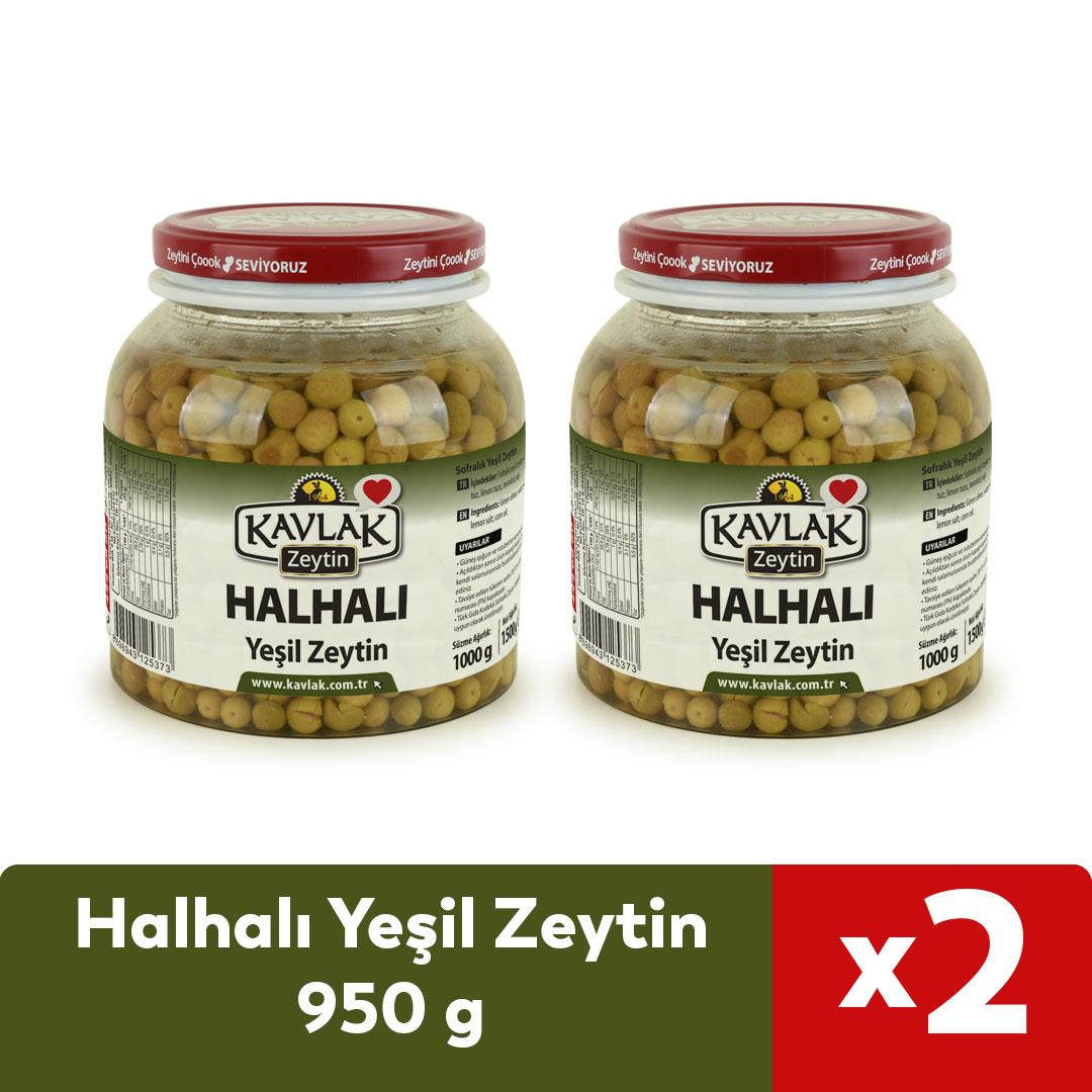 Halhalı Yeşil Zeytin 950 Gr 2 li Özel Fiyat