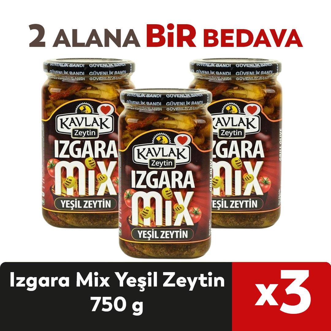 Izgara Mix Yeşil Zeytin 750 Gr 2 ALANA 1 BEDAVA 