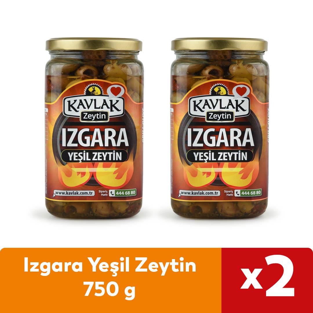 Izgara Yeşil Zeytin 750 GR Cam Kavanoz 2 li