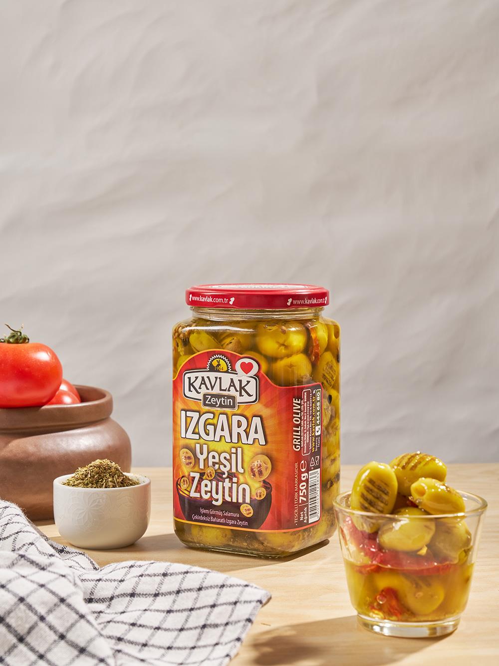 Izgara Yeşil Zeytin 750 Gr Cam Kavanoz