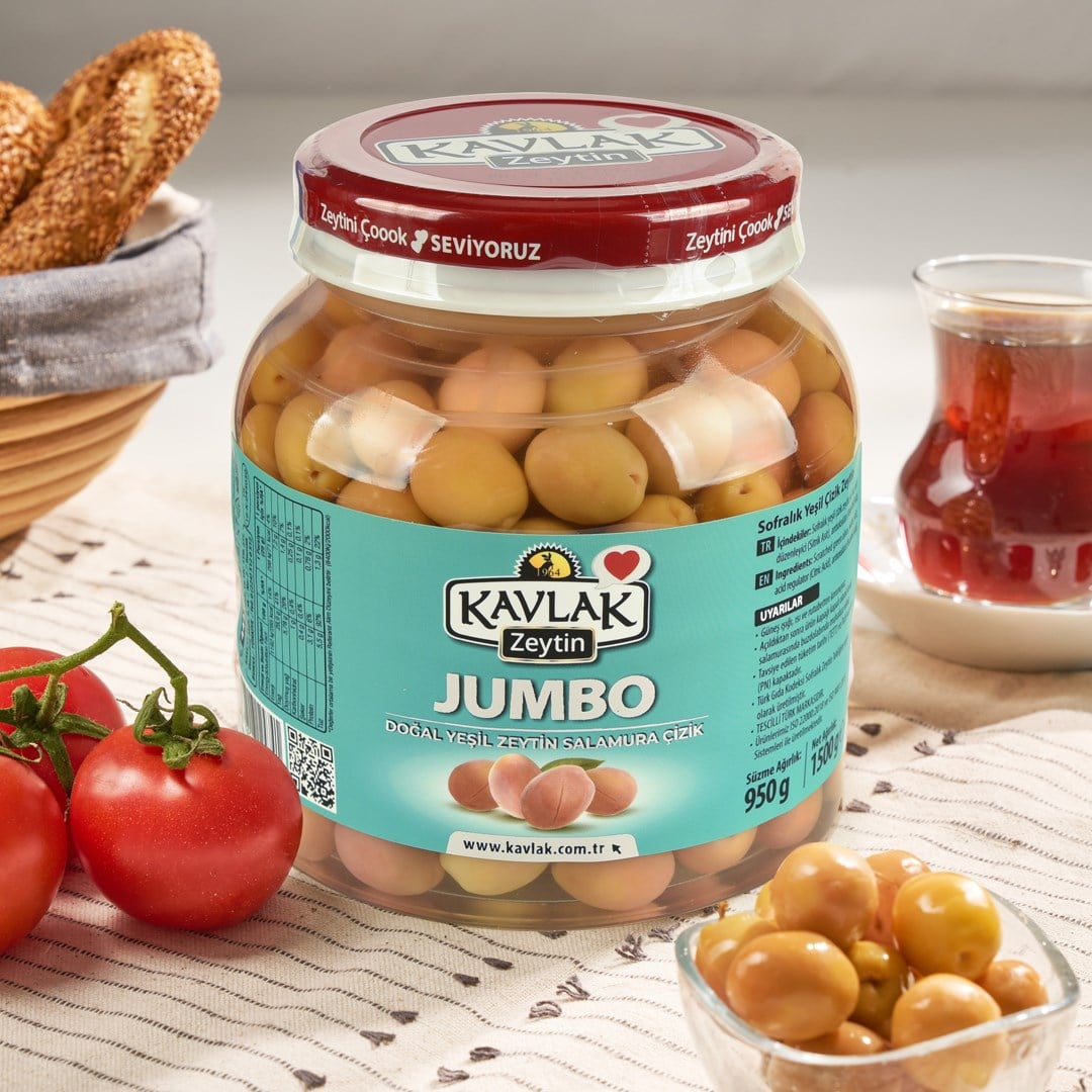 Jumbo Çizik Yeşil Zeytin 950 Gr