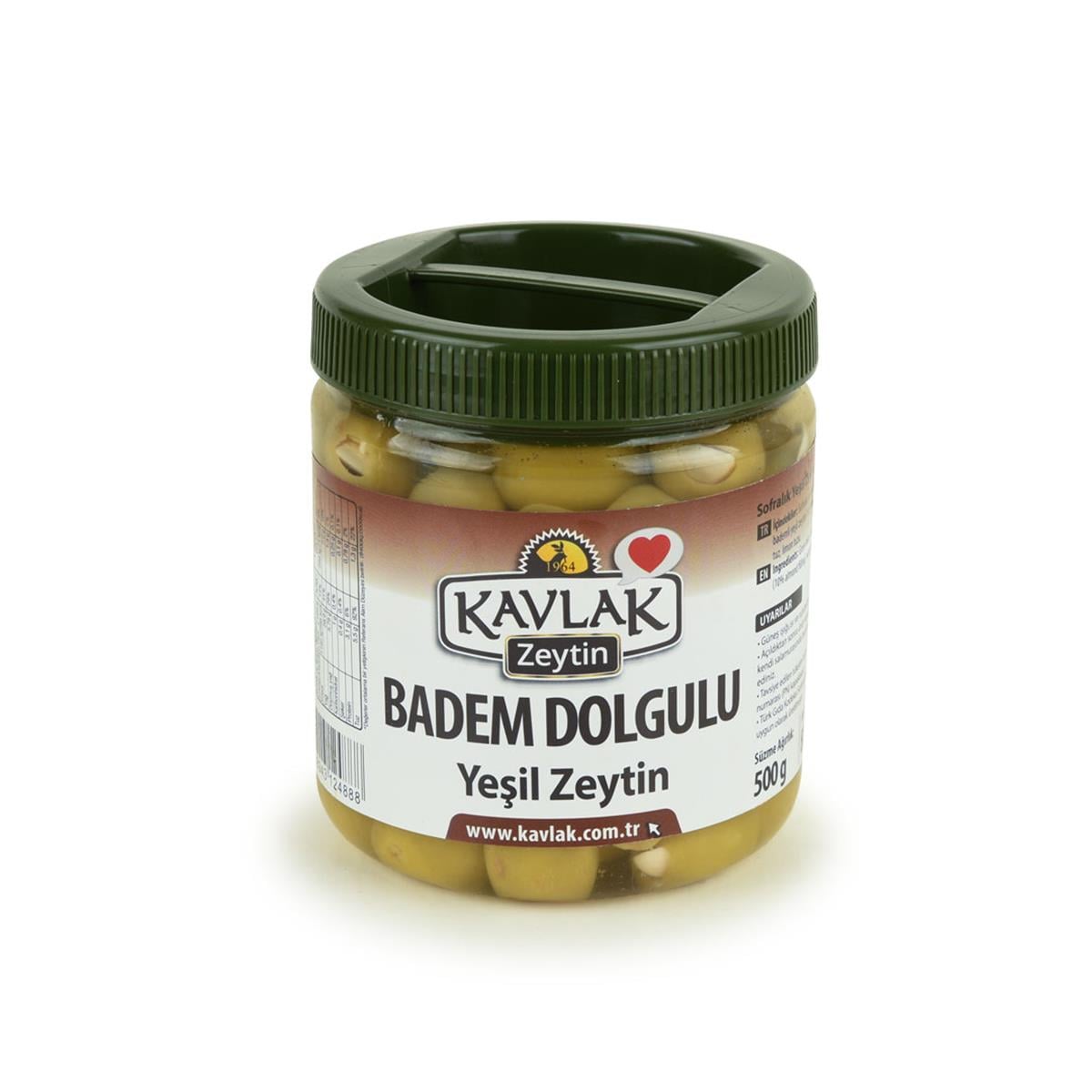 Kavlak Badem Dolgulu Yeşil Zeytin 500 gr