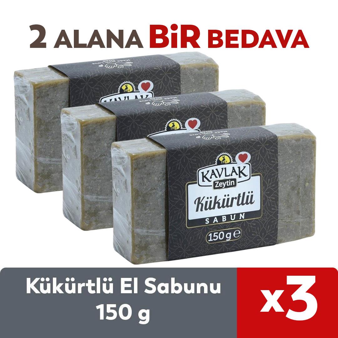 Kükürtlü El Yapımı Sabun 150 gr 2 ALANA 1 BEDAVA 