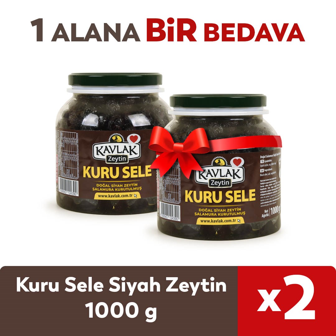 Kuru Sele Siyah Zeytin 1 KG 1 Alana 1 Bedava
