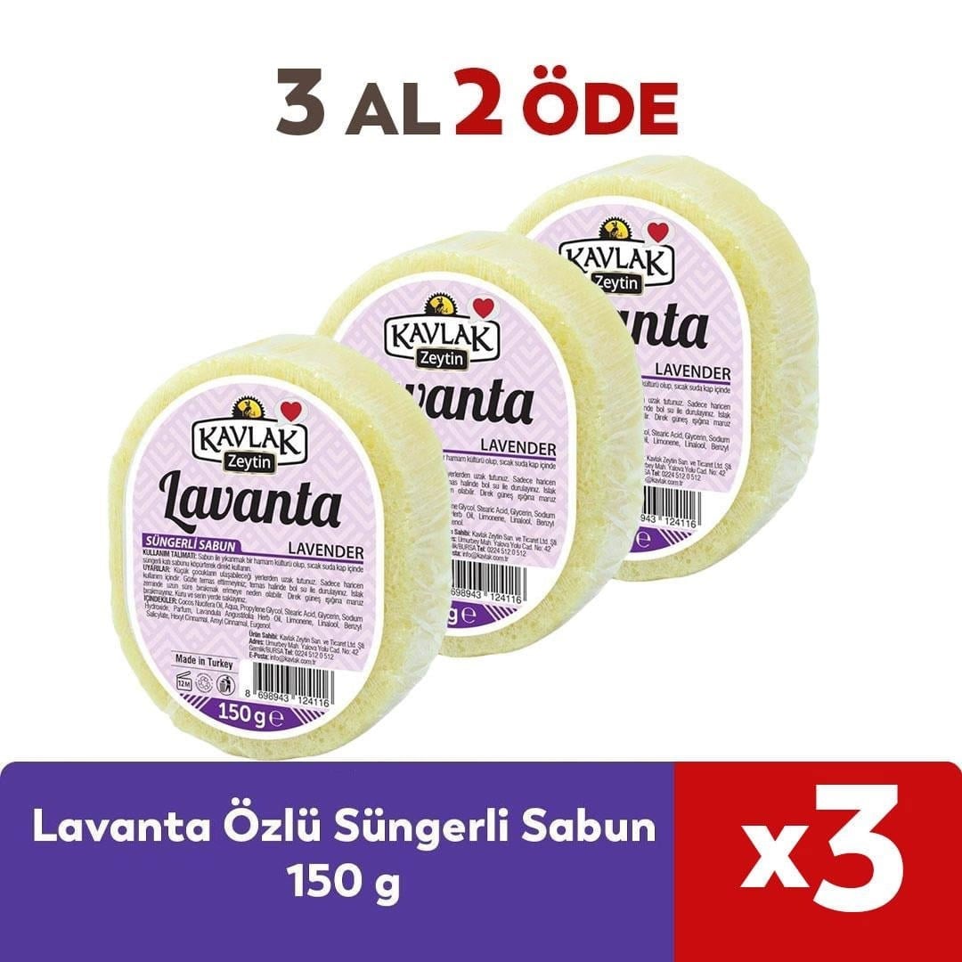 Lavanta Özlü Süngerli Sabun 3 Al 2 Öde