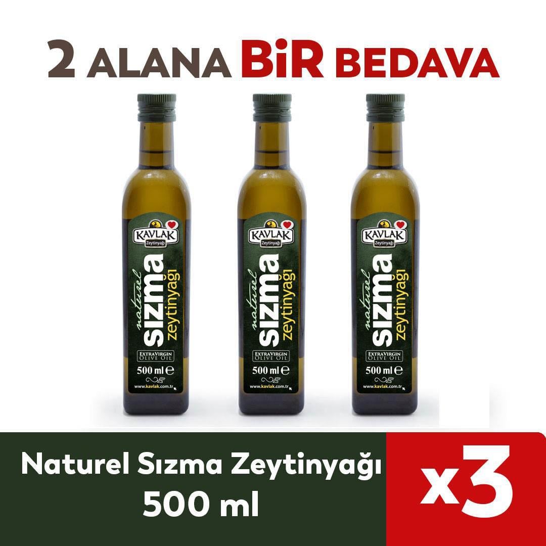 Naturel Sızma Zeytinyağı 500 ml Marasca Cam Şişe 2 ALANA 1 BEDAVA 