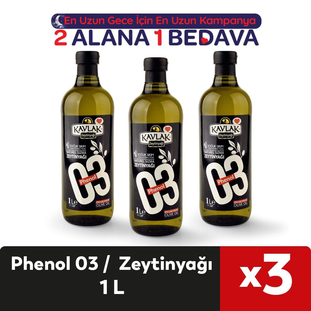 Kavlak Phenol 03 Naturel Sızma Zeytinyağı 1 Lt
