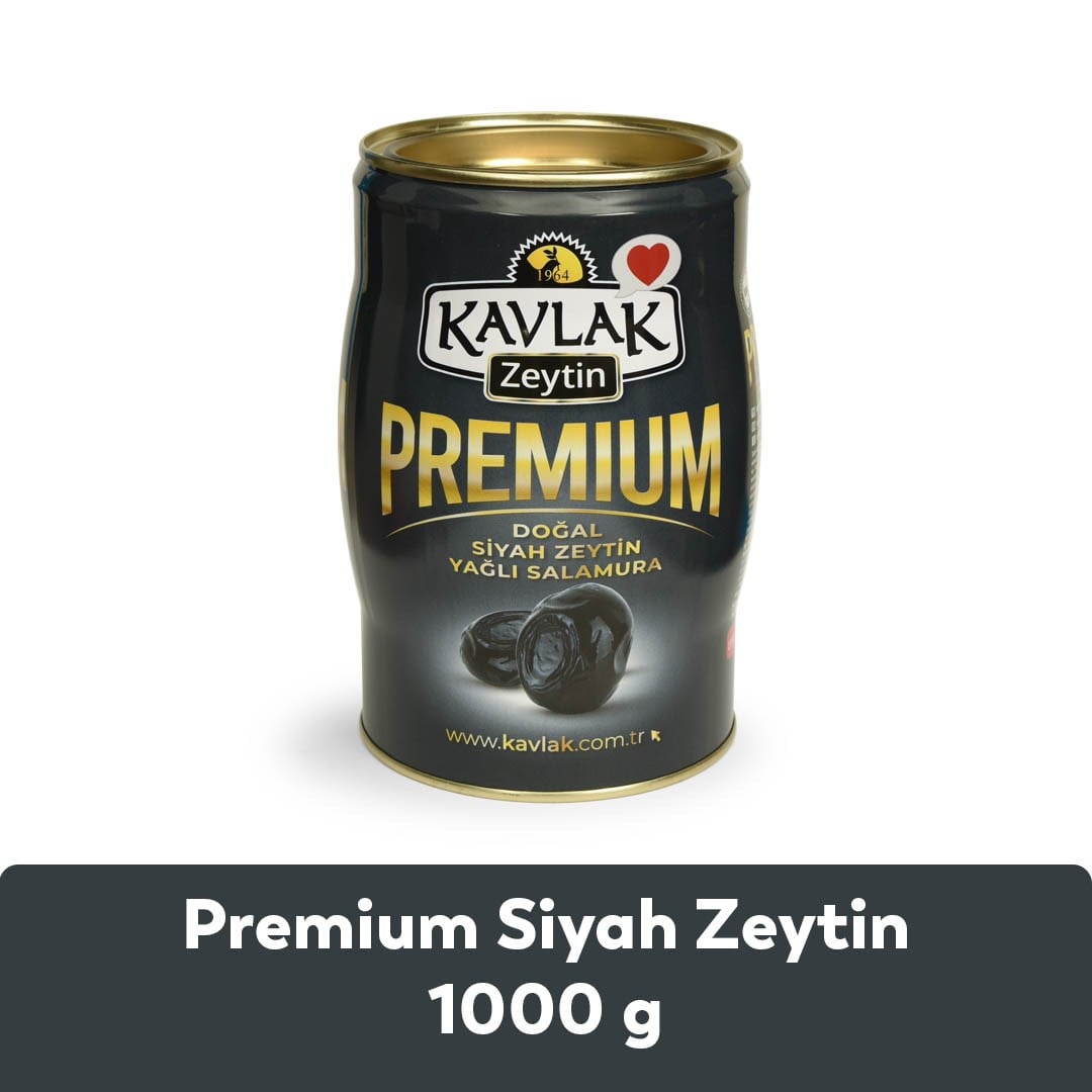 Premium Gemlik Siyah Zeytin 1 Kg Teneke