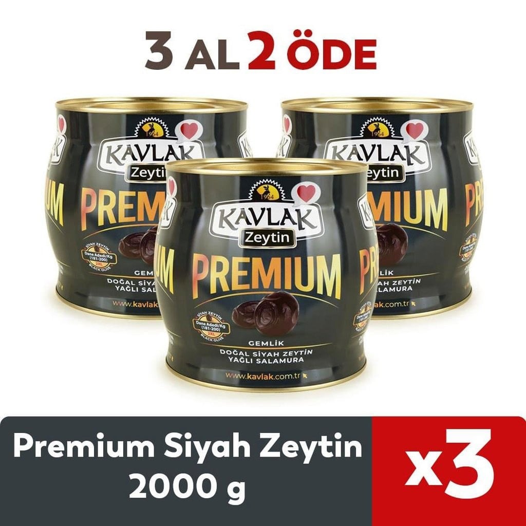 Premium Gemlik Siyah Zeytin 2 Kg ( brüt ) 3 AL 3 ÖDE