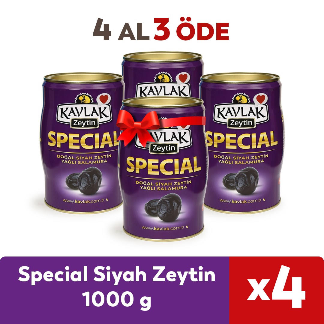Special Siyah Zeytin 1 KG Teneke 4 Al 3 Öde