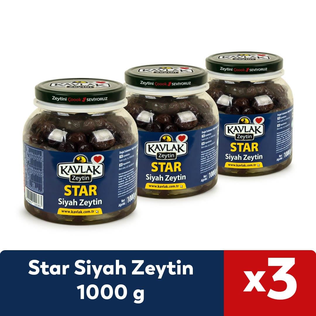 Star Siyah Zeytin 1 Kg 3lü kampanya