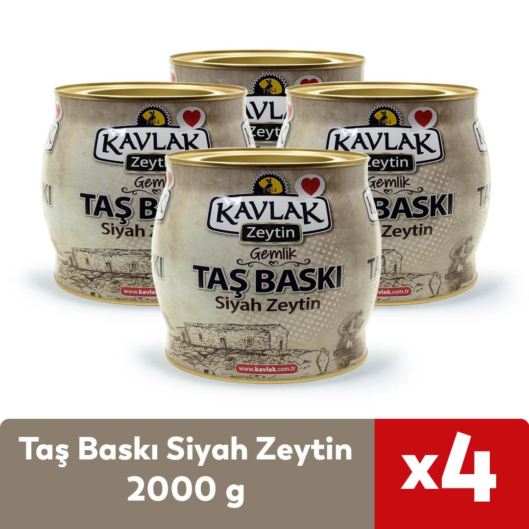Taş Baskı Gemlik Siyah Zeytin 2 Kg ( brüt ) 4 lü Özel Fiyat