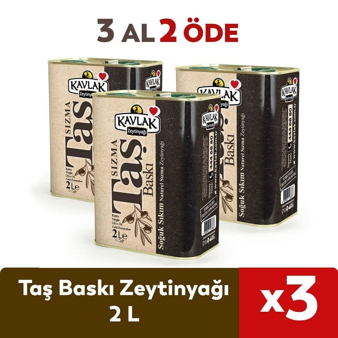 Taş Baskı Soğuk Sıkım Zeytinyağı 2 lt 3 Al 2 Öde