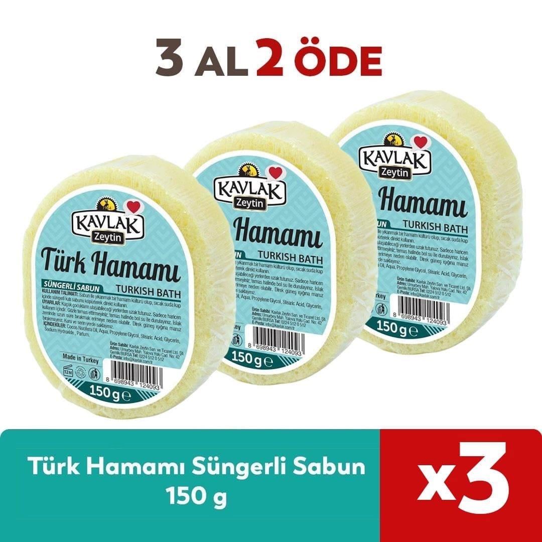 Türk Hamamı Süngerli Sabun 3 Al 2 Öde