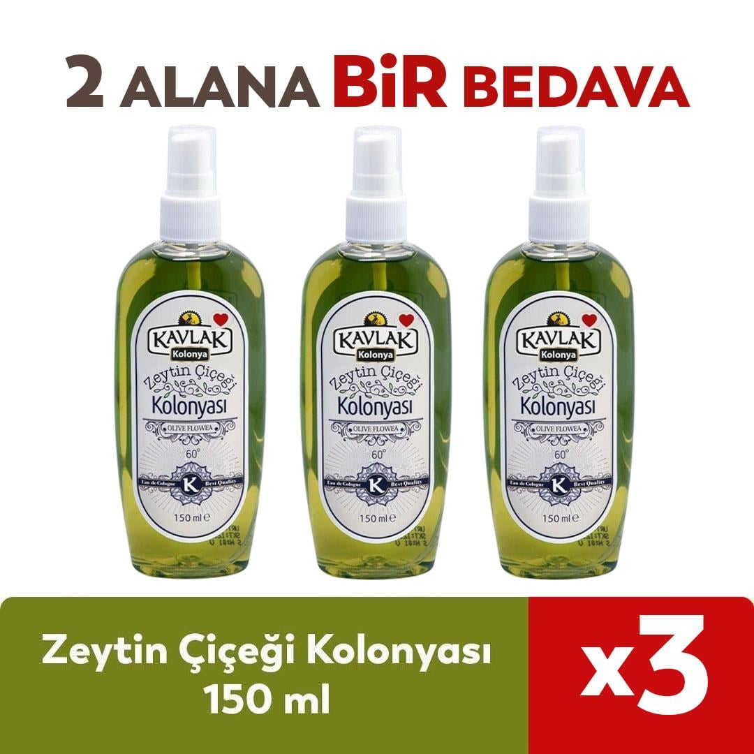 Zeytin Çiçeği Kolonyası 150 ml (Sprey Şişe) 2 ALANA 1 BEDAVA 