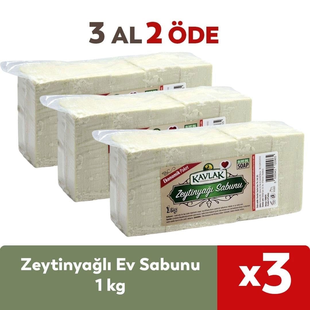 Zeytinyağlı Ev Sabunu 1 kg Beyaz 3 Al 2 Öde