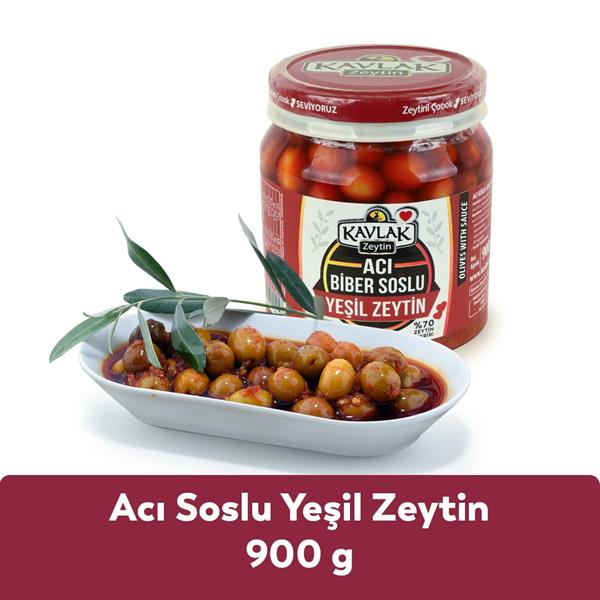 Soslu Kırma Yeşil Zeytin 900 gr