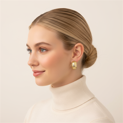 FAZ Kuyumculuk Özel Tasarımı KAelmli Tombulus Halka Küpe