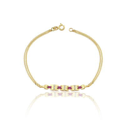 Fuchsia Grid Bileklik