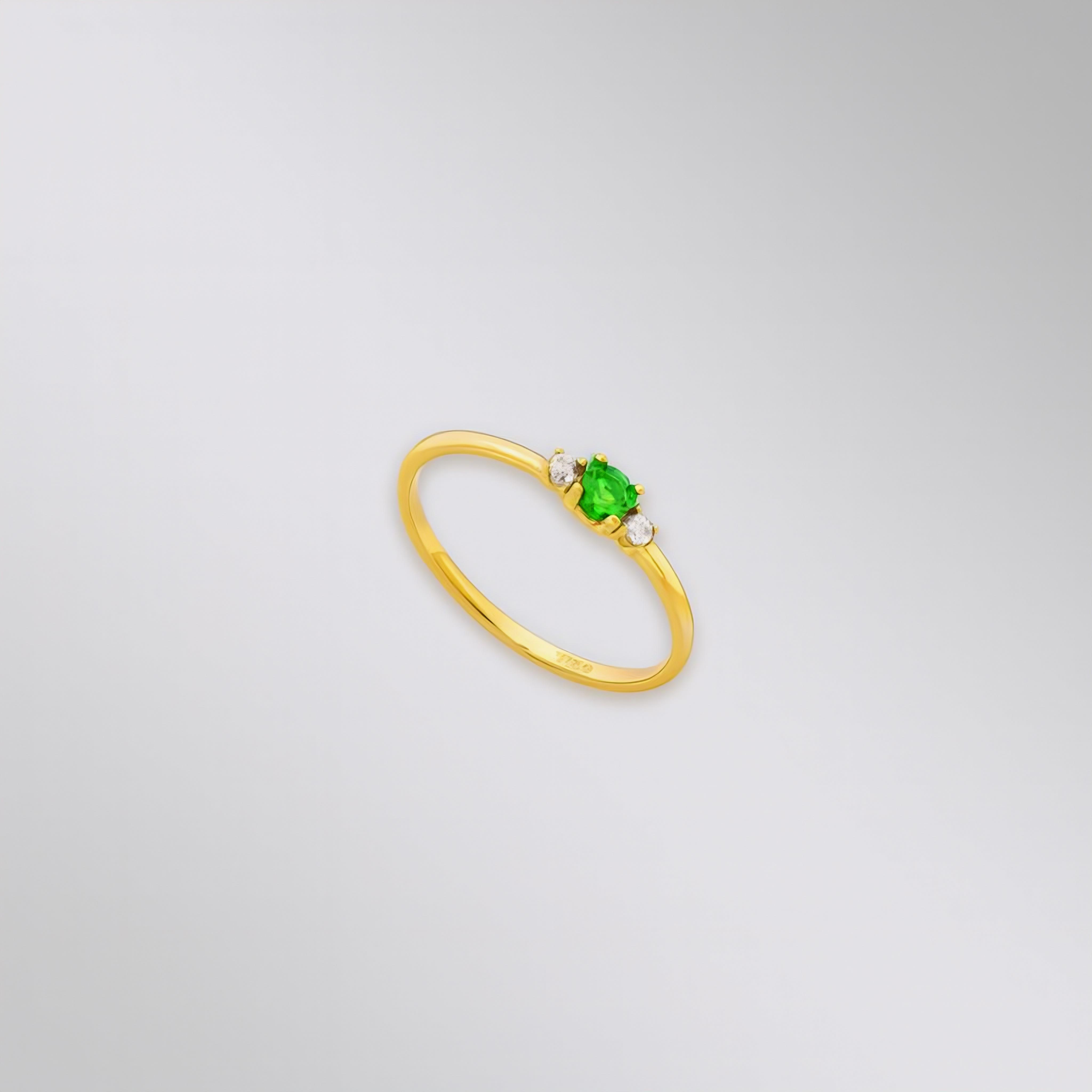 AZ Kuyumculuk Özel Tasarımı Mini Green Yüzük