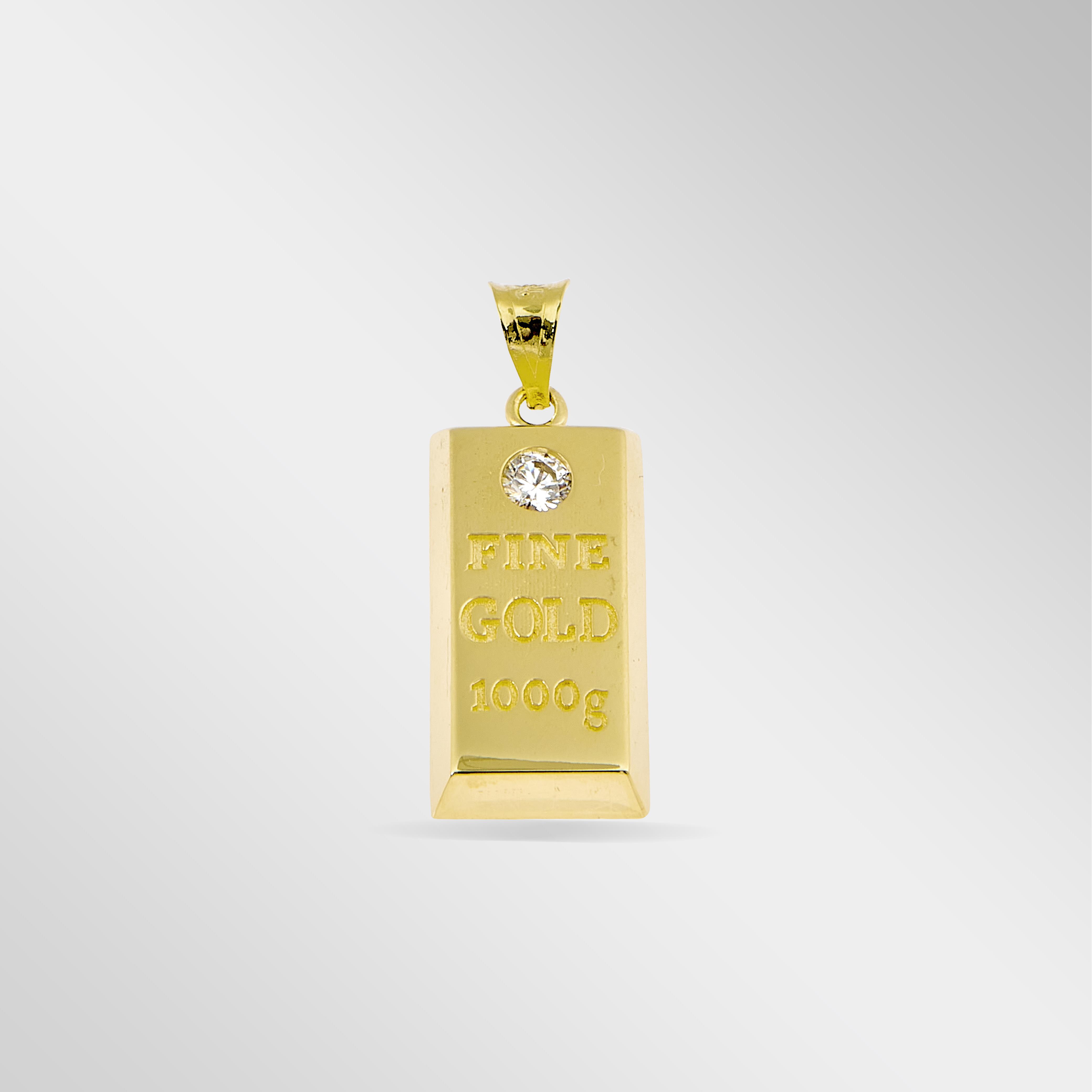 Crystal Gold Bar Kolye Ucu