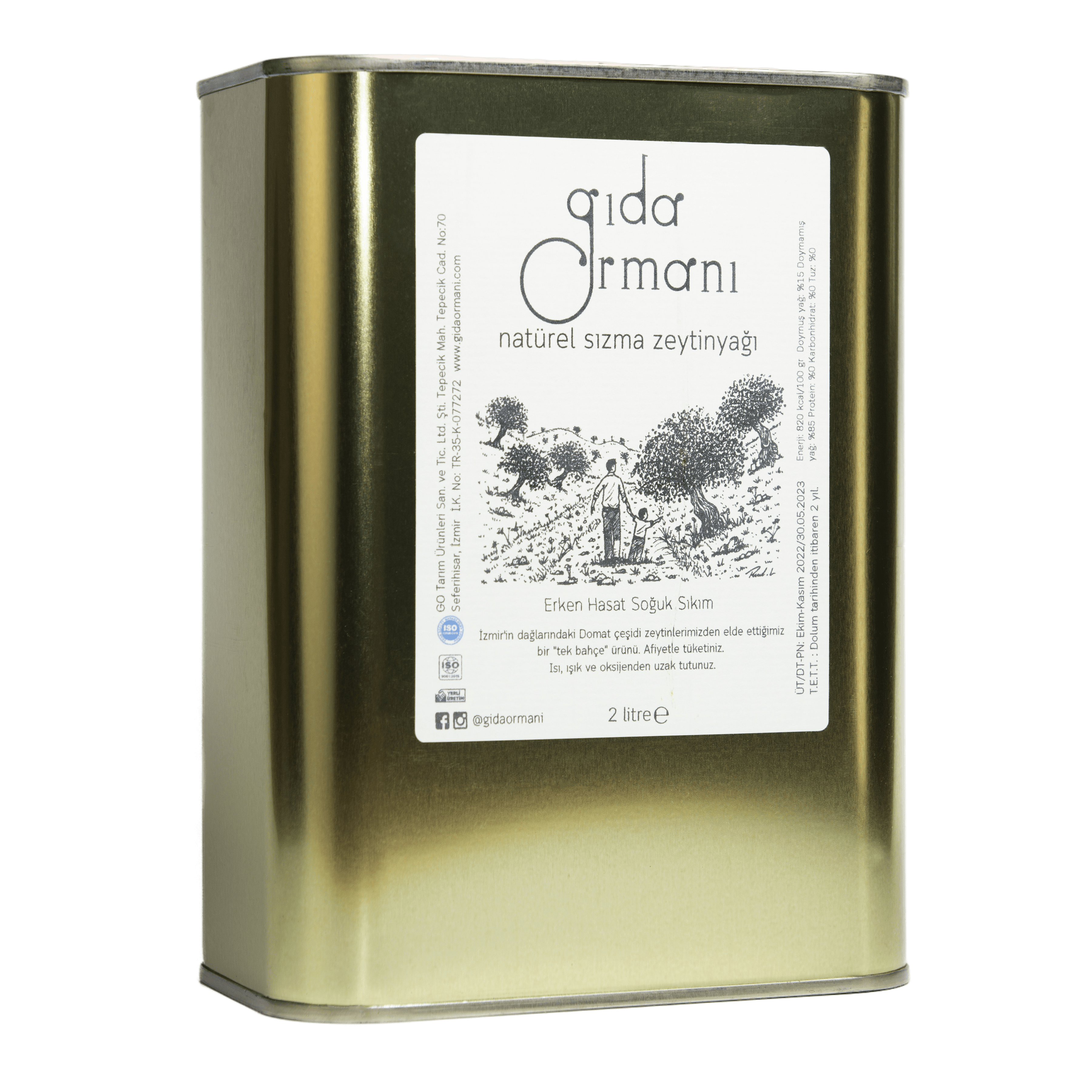 Domat - Erken Hasat Natürel Sızma Zeytinyağı 2 L