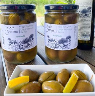 Kalamata - Yeşil Tek Çizik Doğal Salamura Zeytin 355 g