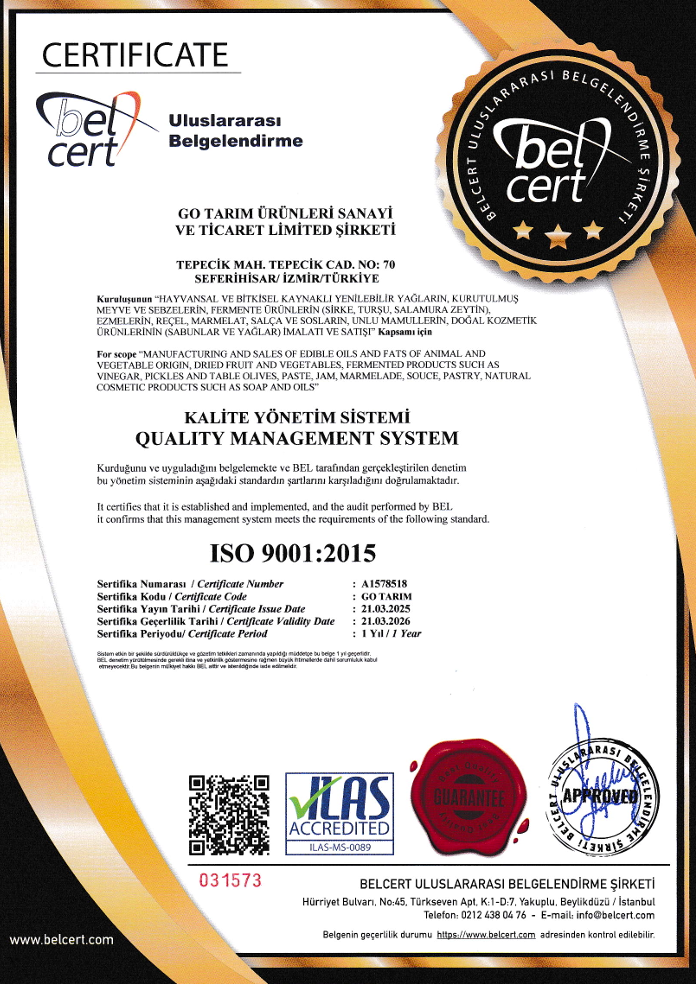 ISO 9001:2015 Kalite Yönetim Sistemi
