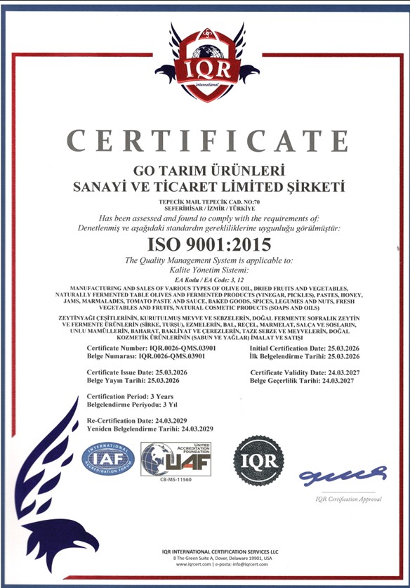 ISO 9001:2015 Kalite Yönetim Sistemi