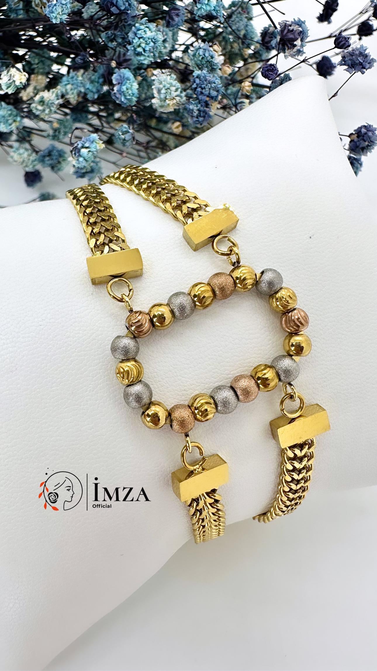 Çelik Çift Zincirli Kare Dorikalı Bileklik