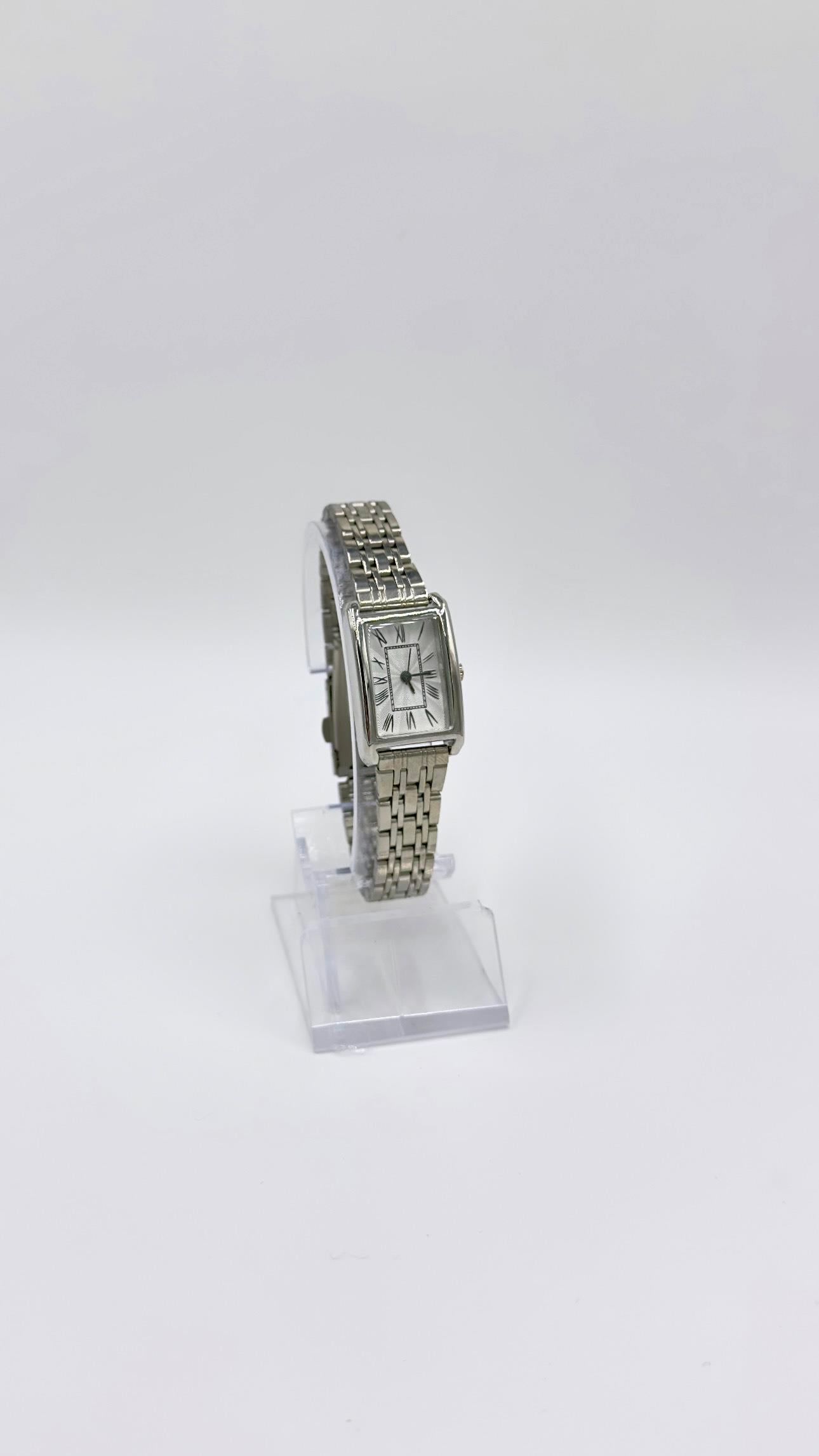 Dikdötgen Sılver Roma Rakamlı Saat