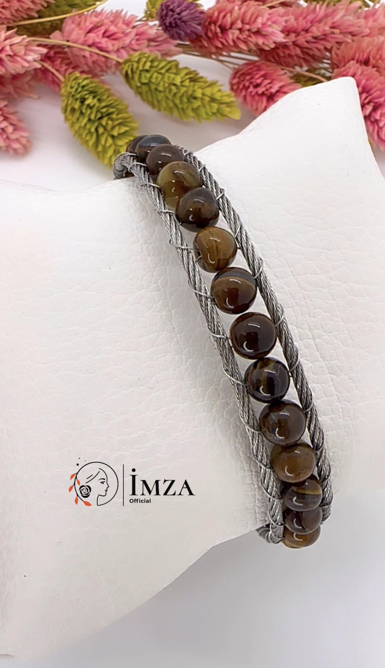 Erkek Çelik Örğü Kaplan Gözü Bileklik