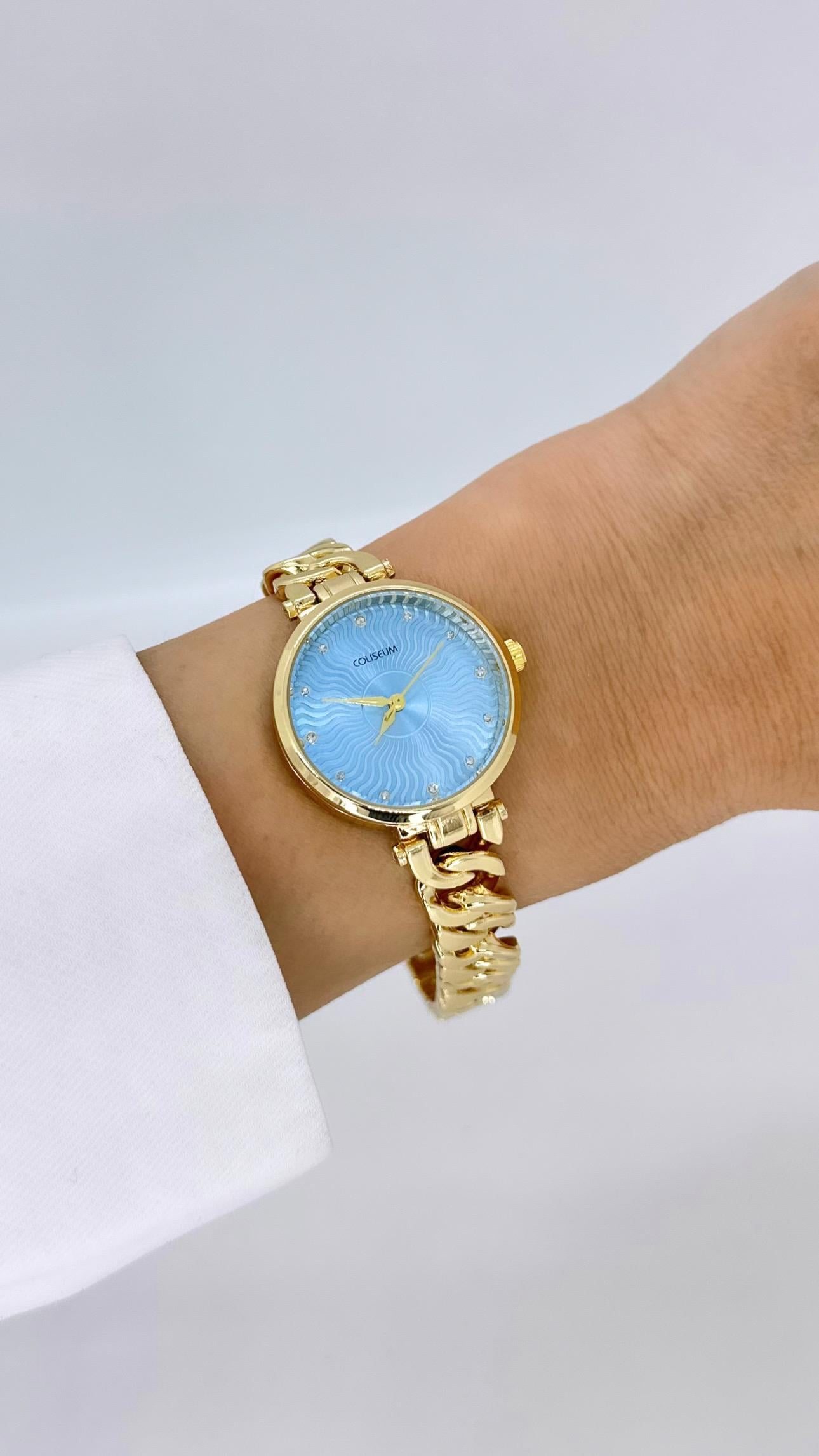 Gold Gurmet Saat/ Mavi Kadranlı