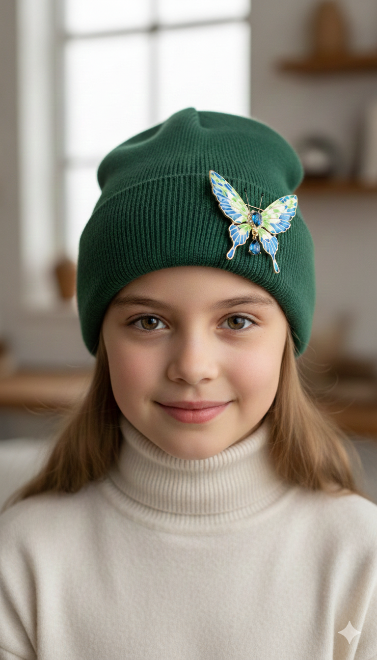 Mavi Renk Kelebek Model Broş