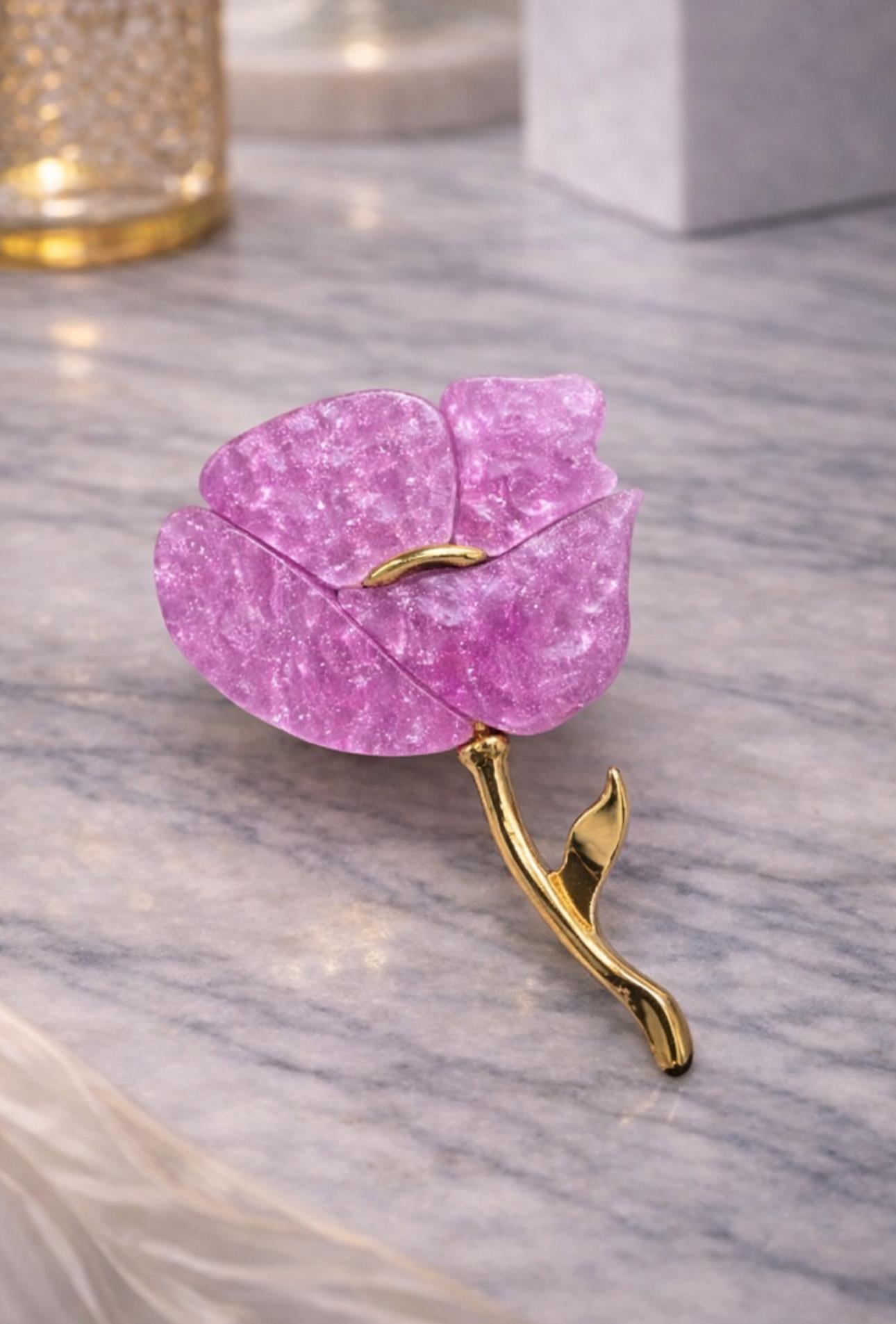 Pembe Gelincik Model Broş