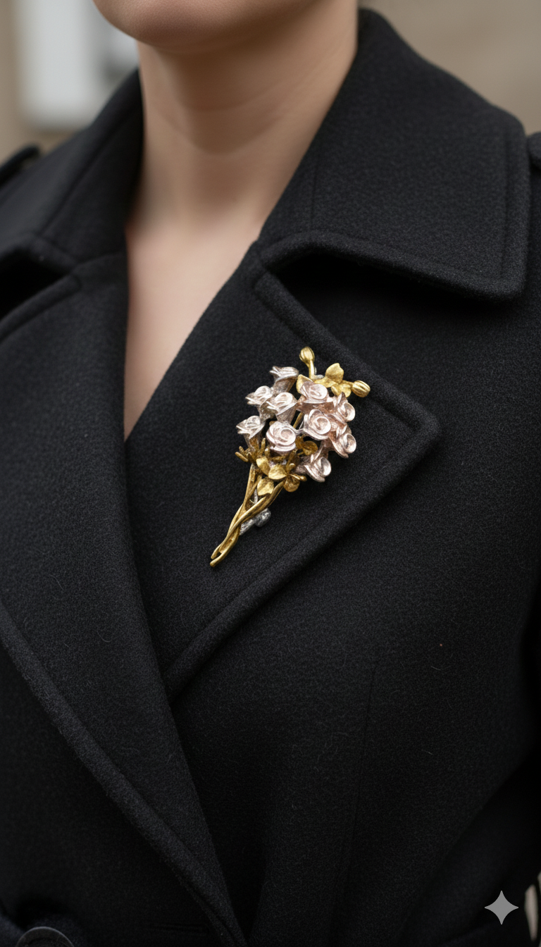 Pembe Gül Demeti Model Broş