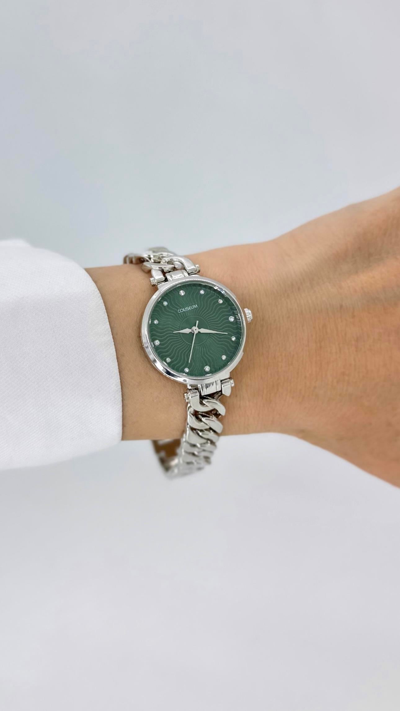 Silver Gurmet/ Yeşil Kadranlı Saat