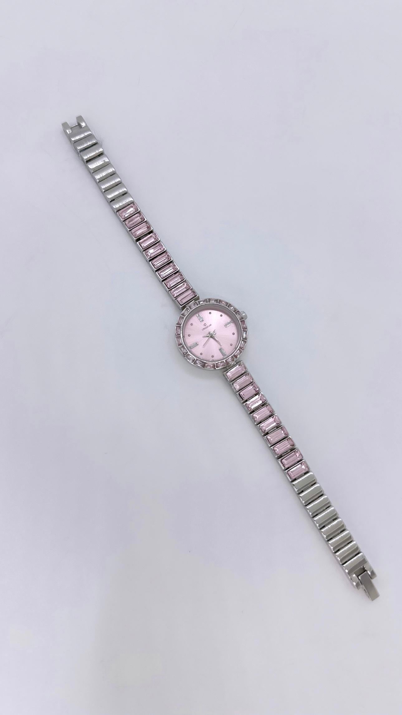 Svr Yuvarlak Silver/ Pembe Saat