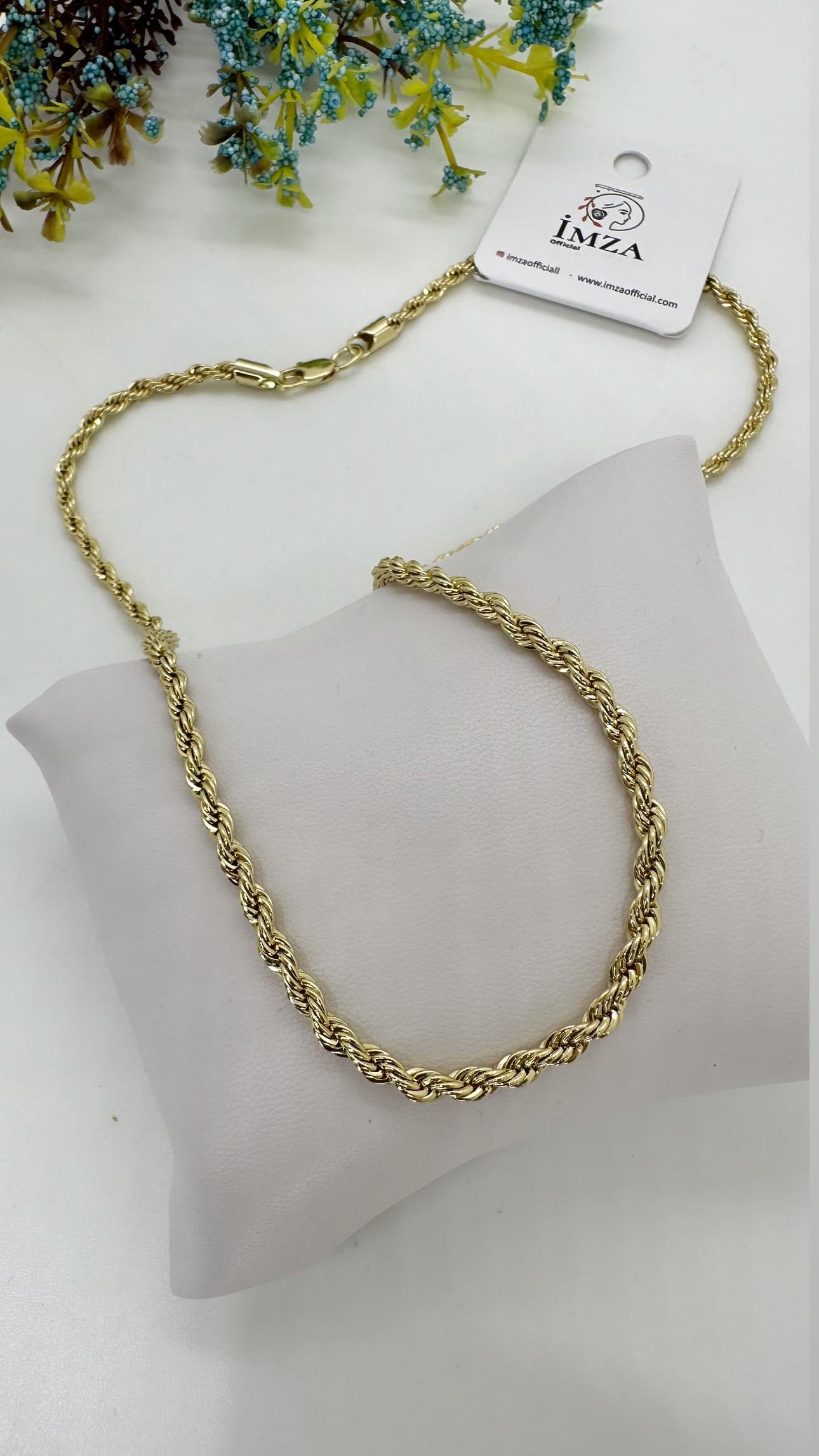 Vip 14 K 2mm Halat Kolye 50cm