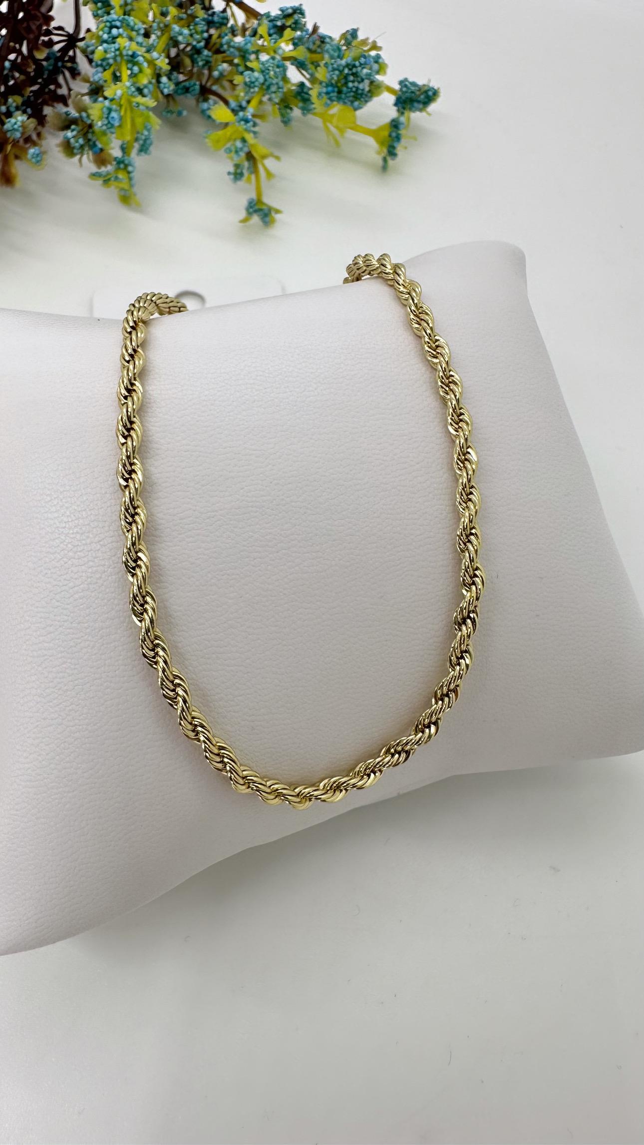 Vip 14 K 3mm Halat Kolye 50cm
